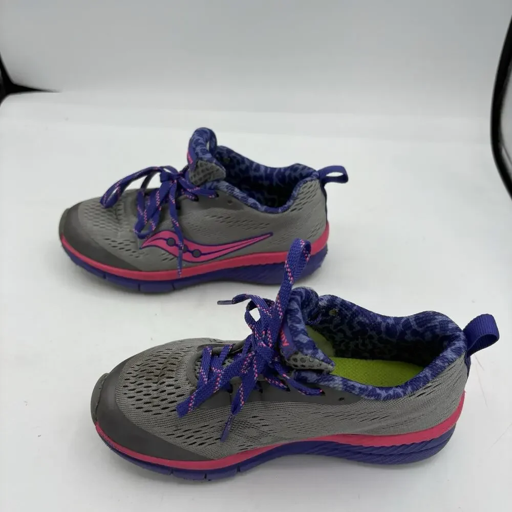 Saucony Sneakers Little Girls Size 12.5 W SY Ideal Grey Purple Form 2 U Athletic